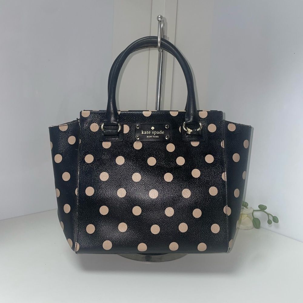 Kate Spade Black and Tan Polka Dot Satchel